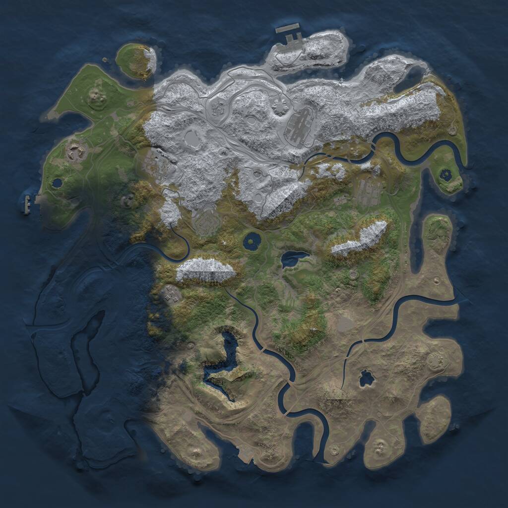 Rust Map: Procedural Map, Size: 4250, Seed: 377473887, 12 Monuments