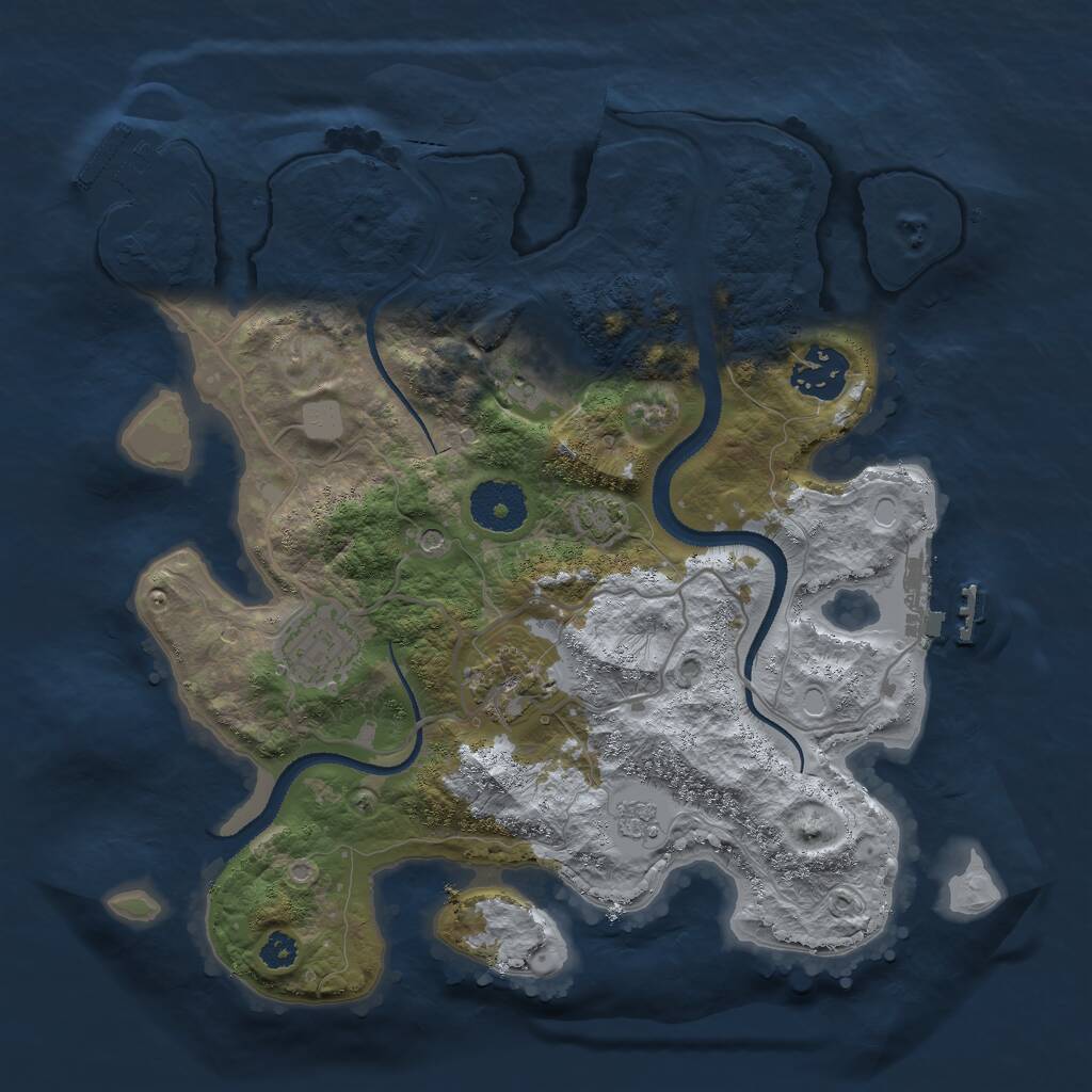 Rust Map: Procedural Map, Size: 3000, Seed: 2020337528, 10 Monuments