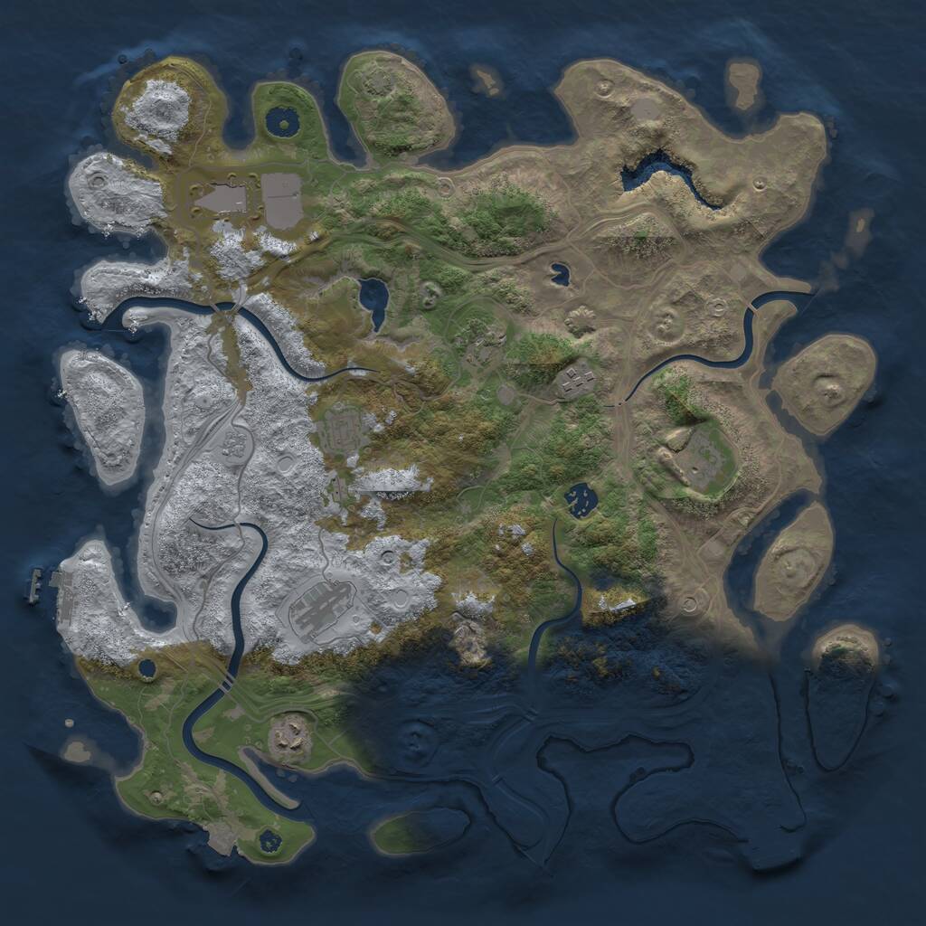 Rust Map: Procedural Map, Size: 4250, Seed: 196408962, 14 Monuments