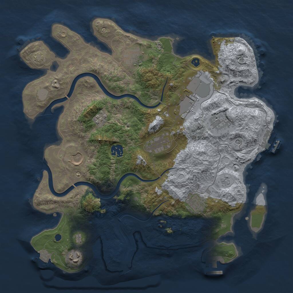 Rust Map: Procedural Map, Size: 3500, Seed: 1608847520, 15 Monuments