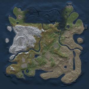 Thumbnail Rust Map: Procedural Map, Size: 4000, Seed: 1202358418, 15 Monuments