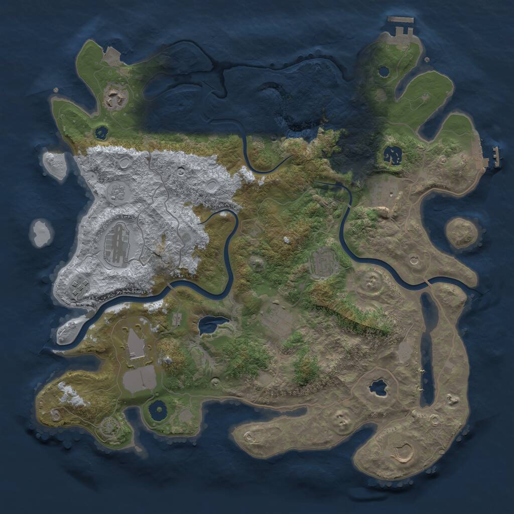 Rust Map: Procedural Map, Size: 4000, Seed: 1202358418, 15 Monuments