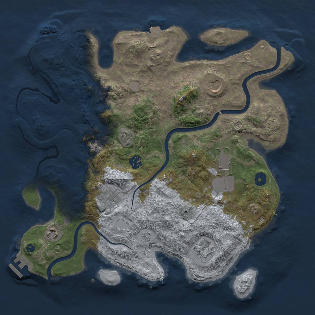 Rust Map: Procedural Map, Size: 3650, Seed: 20560201, 12 Monuments