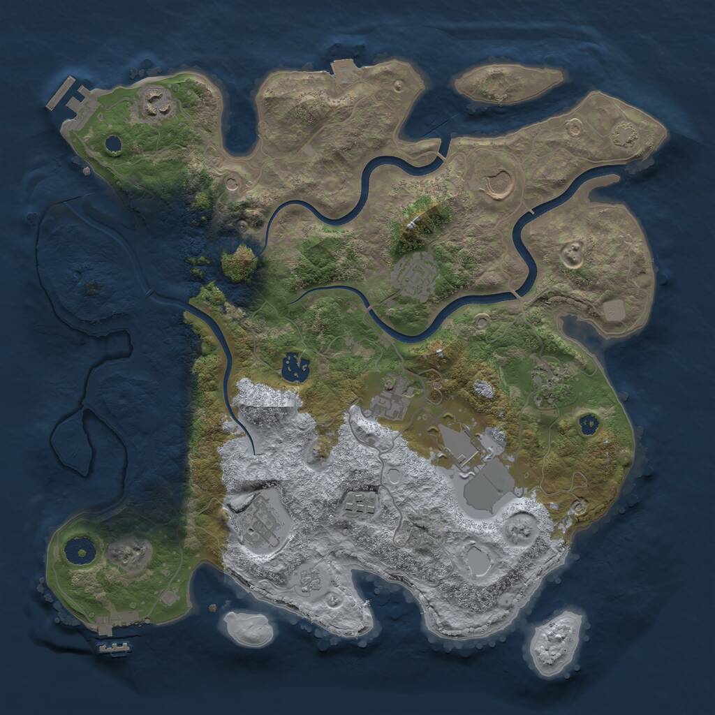 Rust Map: Procedural Map, Size: 3650, Seed: 20560201, 15 Monuments