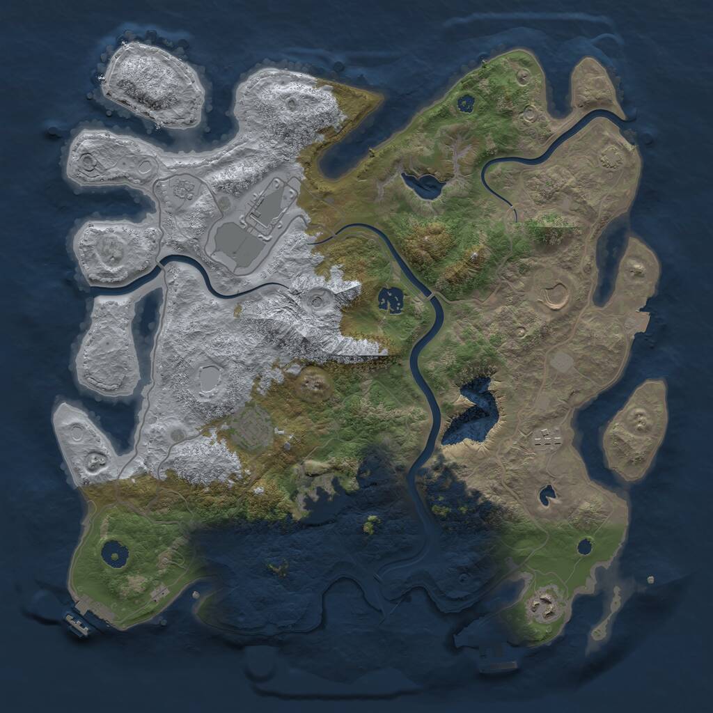 Rust Map: Procedural Map, Size: 4000, Seed: 237973594, 13 Monuments
