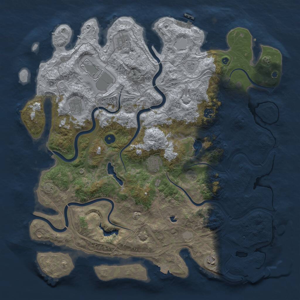 Rust Map: Procedural Map, Size: 4500, Seed: 2093266949, 13 Monuments
