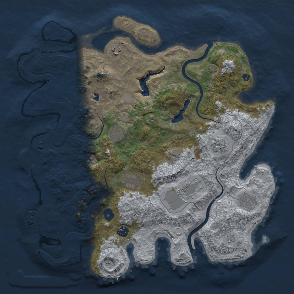 Rust Map: Procedural Map, Size: 4000, Seed: 2057049249, 14 Monuments