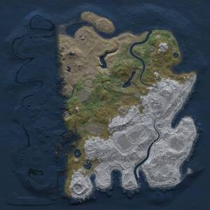 Thumbnail Rust Map: Procedural Map, Size: 4000, Seed: 2057049249, 14 Monuments