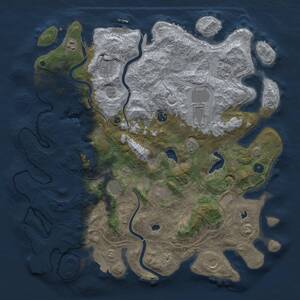 Thumbnail Rust Map: Procedural Map, Size: 4500, Seed: 1692275684, 15 Monuments