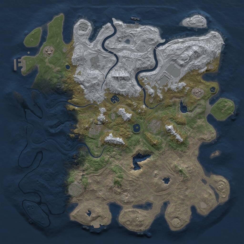 Rust Map: Procedural Map, Size: 4500, Seed: 1788475521, 14 Monuments
