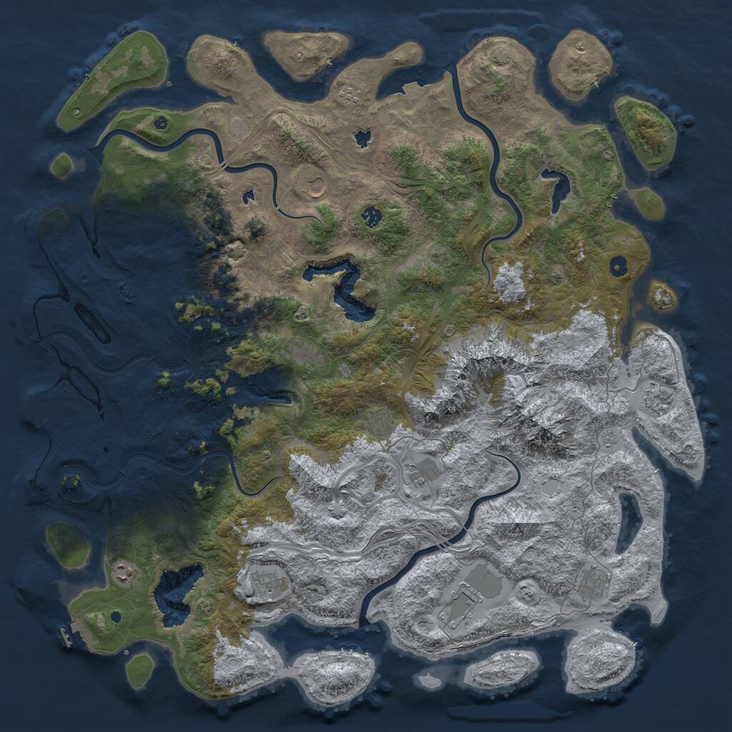 Rust Map: Procedural Map, Size: 5500, Seed: 498318, 17 Monuments