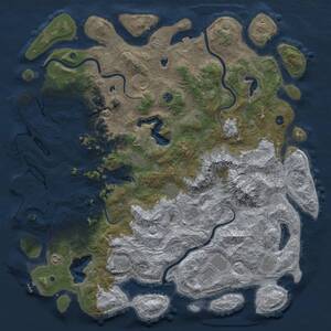 Thumbnail Rust Map: Procedural Map, Size: 5500, Seed: 498318, 17 Monuments