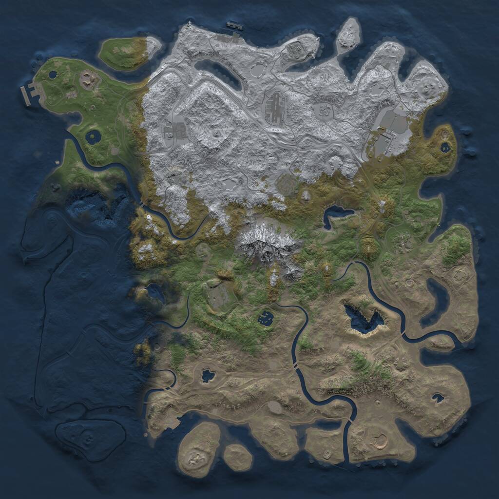 Rust Map: Procedural Map, Size: 5000, Seed: 1181650429, 16 Monuments