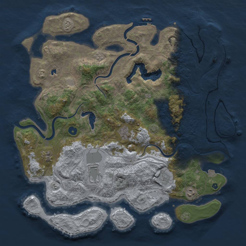 Rust Map: Procedural Map, Size: 4250, Seed: 1615239948, 12 Monuments