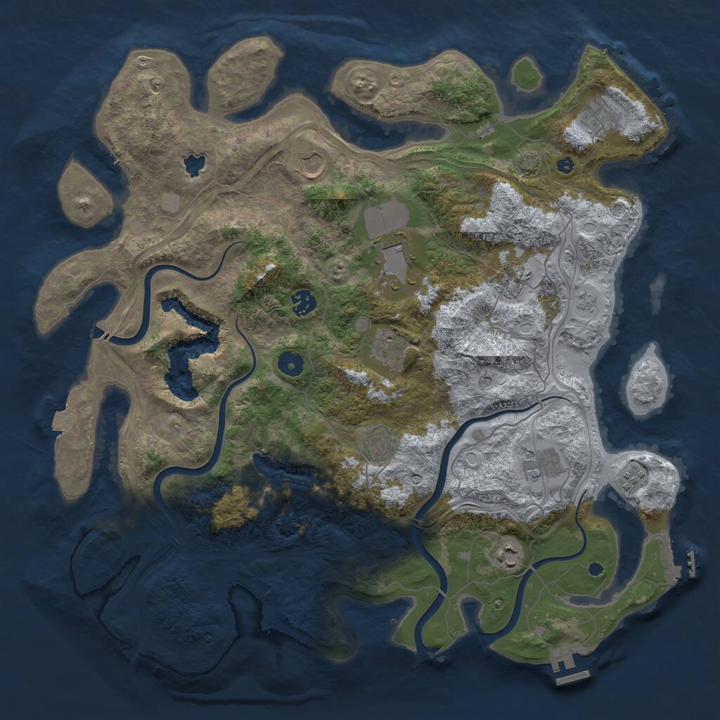 Rust Map: Procedural Map, Size: 4250, Seed: 1354856, 16 Monuments