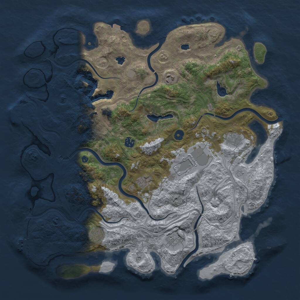 Rust Map: Procedural Map, Size: 4500, Seed: 2025060501, 14 Monuments