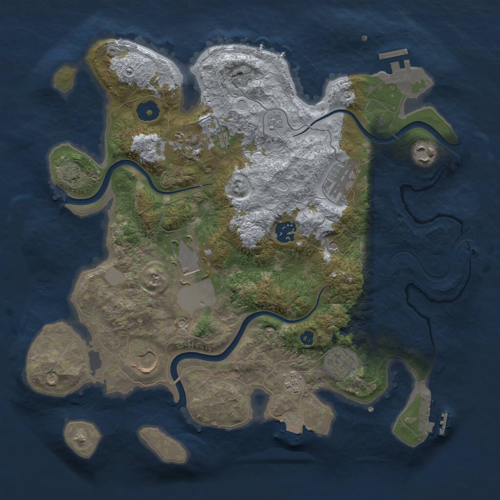 Rust Map: Procedural Map, Size: 3500, Seed: 1314354052, 14 Monuments