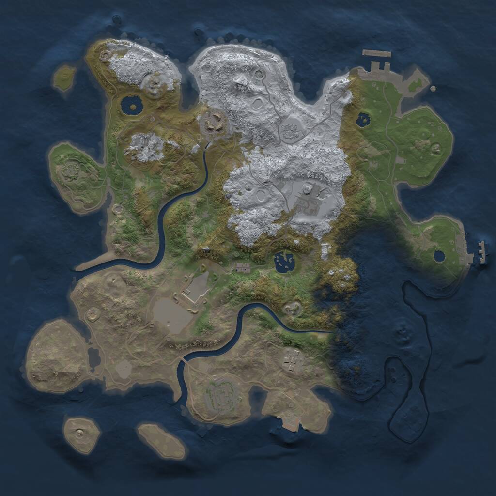 Rust Map: Procedural Map, Size: 3500, Seed: 1314354052, 13 Monuments