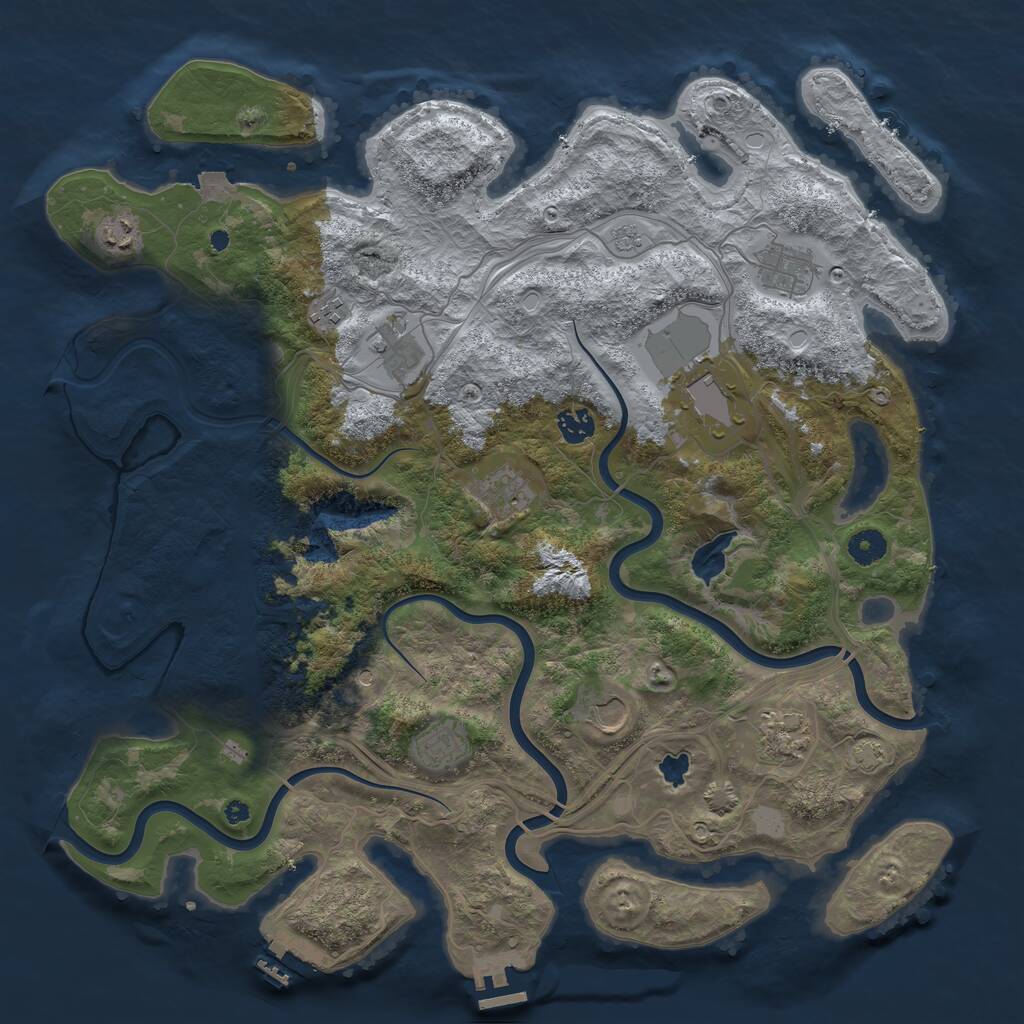 Rust Map: Procedural Map, Size: 4250, Seed: 46373785, 16 Monuments