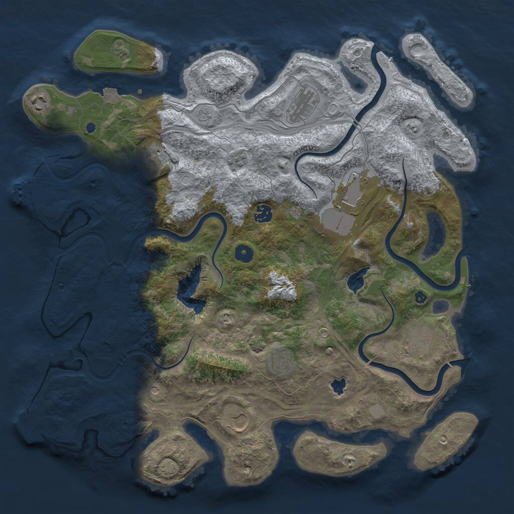 Rust Map: Procedural Map, Size: 4250, Seed: 46373785, 15 Monuments