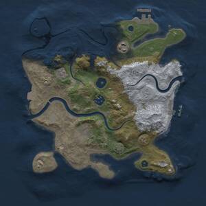 Thumbnail Rust Map: Procedural Map, Size: 3000, Seed: 487445747, 9 Monuments