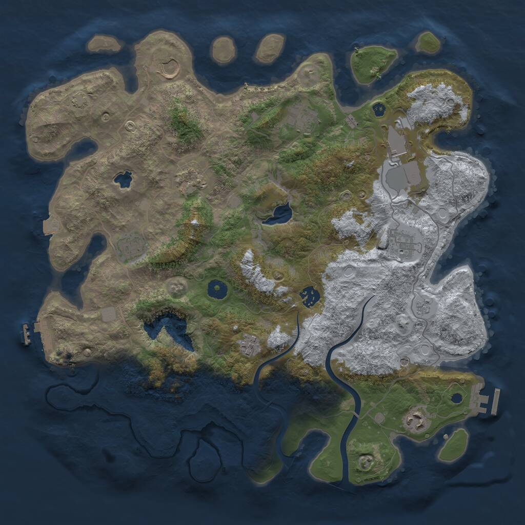 Rust Map: Procedural Map, Size: 4000, Seed: 669121681, 15 Monuments