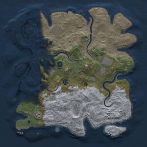 Thumbnail Rust Map: Procedural Map, Size: 3900, Seed: 1909414726, 14 Monuments