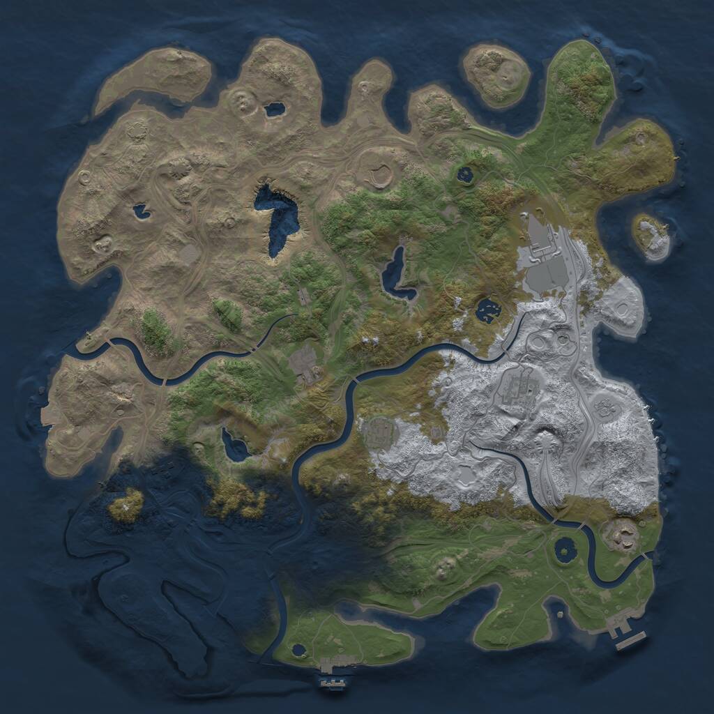 Rust Map: Procedural Map, Size: 4500, Seed: 292818336, 14 Monuments