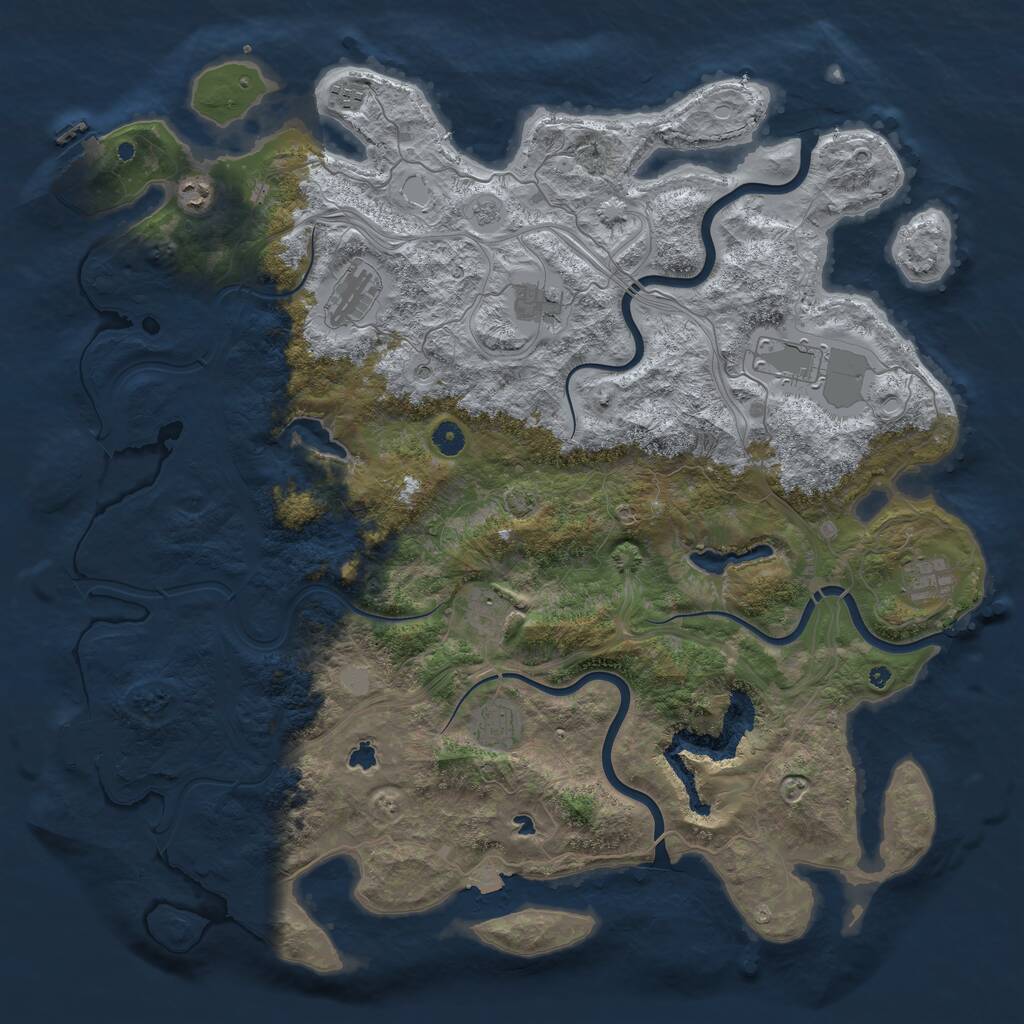 Rust Map: Procedural Map, Size: 4800, Seed: 1257892139, 14 Monuments