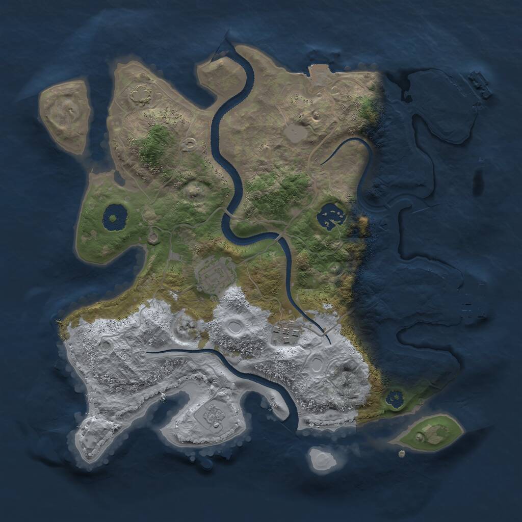 Rust Map: Procedural Map, Size: 3000, Seed: 124924849, 8 Monuments