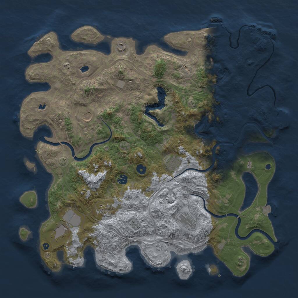 Rust Map: Procedural Map, Size: 4500, Seed: 1872514042, 13 Monuments