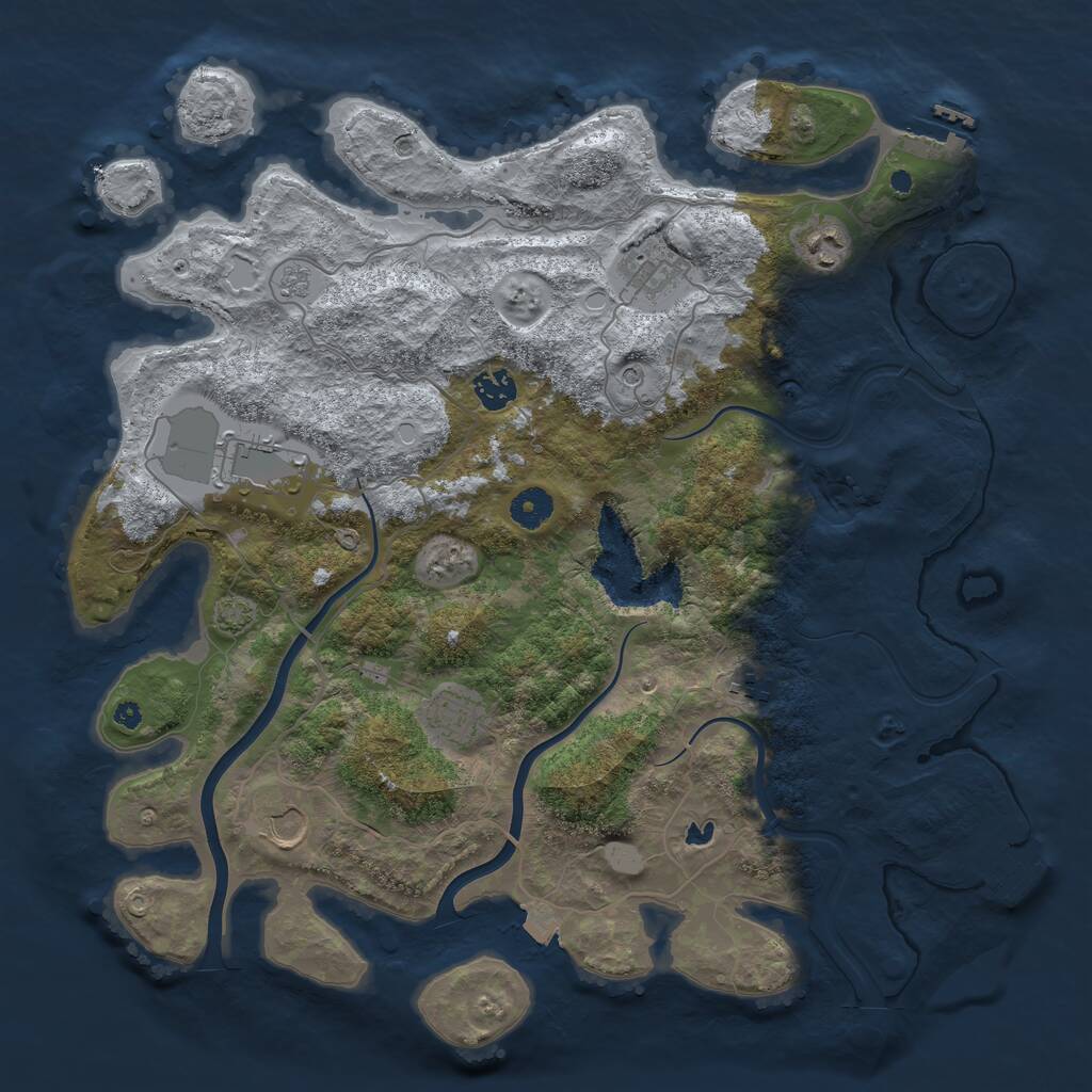 Rust Map: Procedural Map, Size: 4000, Seed: 23235, 13 Monuments