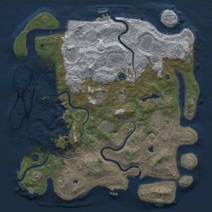 Thumbnail Rust Map: Procedural Map, Size: 4500, Seed: 2131576854, 17 Monuments