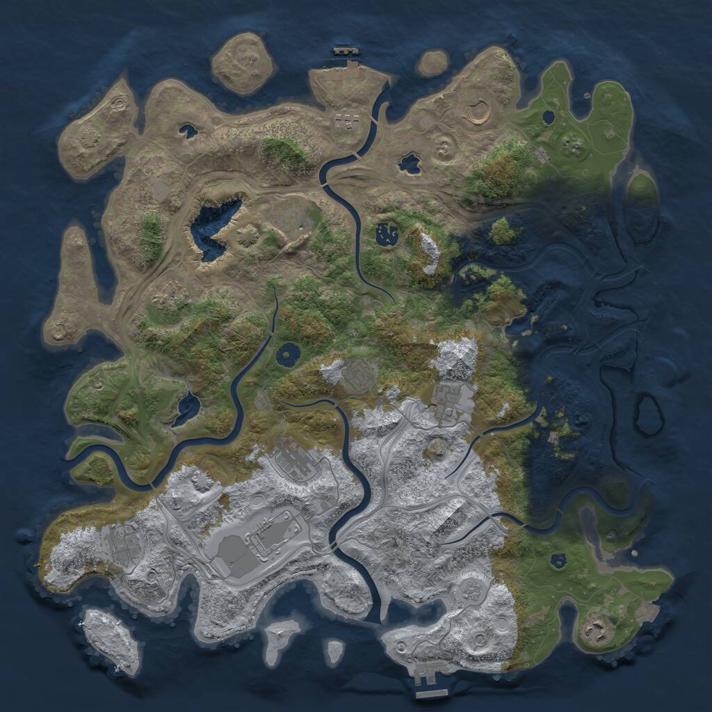 Rust Map: Procedural Map, Size: 4500, Seed: 592992109, 17 Monuments