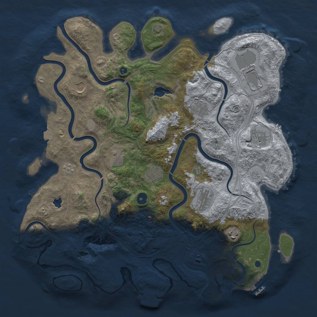 Rust Map: Procedural Map, Size: 4250, Seed: 296147, 15 Monuments