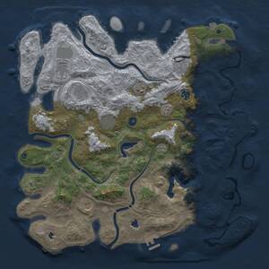 Thumbnail Rust Map: Procedural Map, Size: 4500, Seed: 1397117546, 14 Monuments