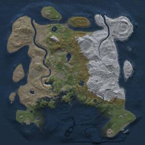 Thumbnail Rust Map: Procedural Map, Size: 4000, Seed: 1257547432, 15 Monuments