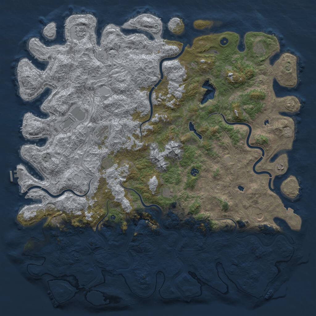Rust Map: Procedural Map, Size: 6000, Seed: 235692392, 17 Monuments