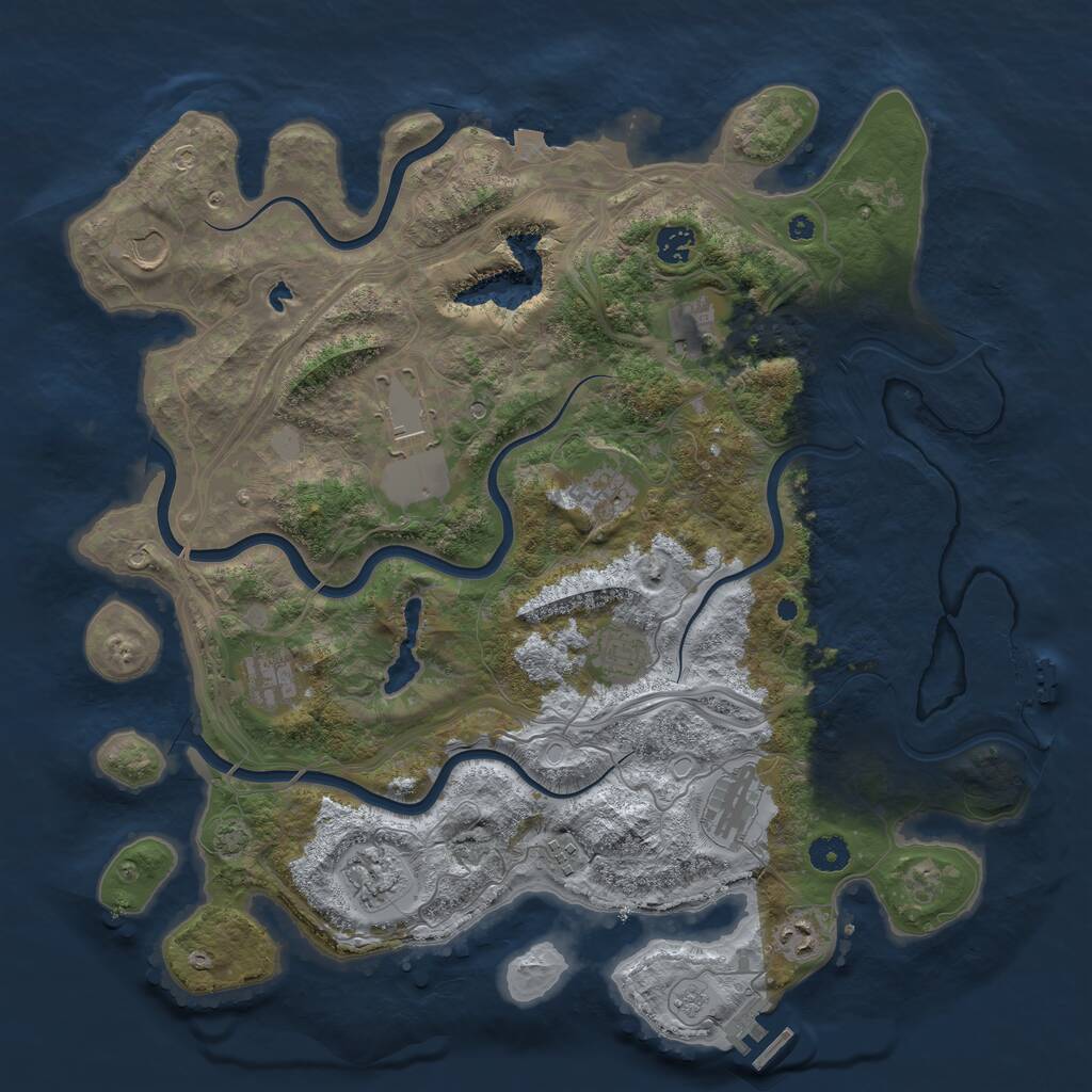 Rust Map: Procedural Map, Size: 4250, Seed: 158964943, 17 Monuments