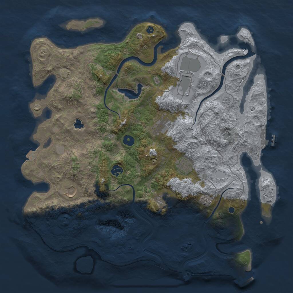 Rust Map: Procedural Map, Size: 4000, Seed: 1482726233, 13 Monuments