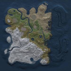 Thumbnail Rust Map: Procedural Map, Size: 3750, Seed: 936839236, 14 Monuments