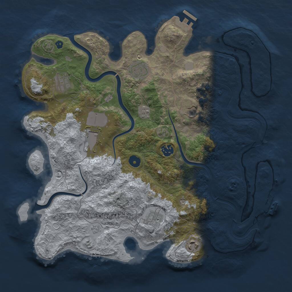 Rust Map: Procedural Map, Size: 3750, Seed: 936839236, 14 Monuments