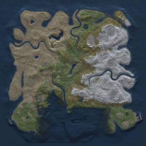 Thumbnail Rust Map: Procedural Map, Size: 4500, Seed: 858347281, 17 Monuments