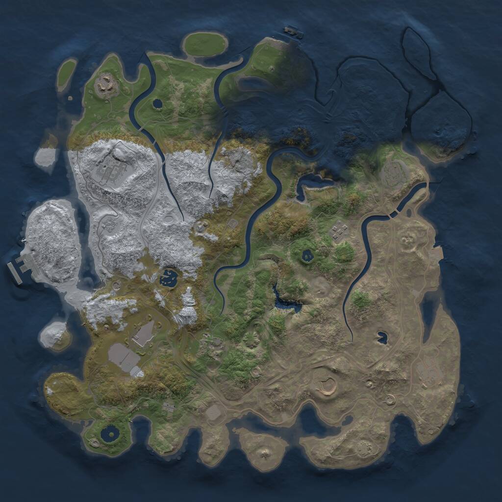 Rust Map: Procedural Map, Size: 4250, Seed: 1046709778, 15 Monuments