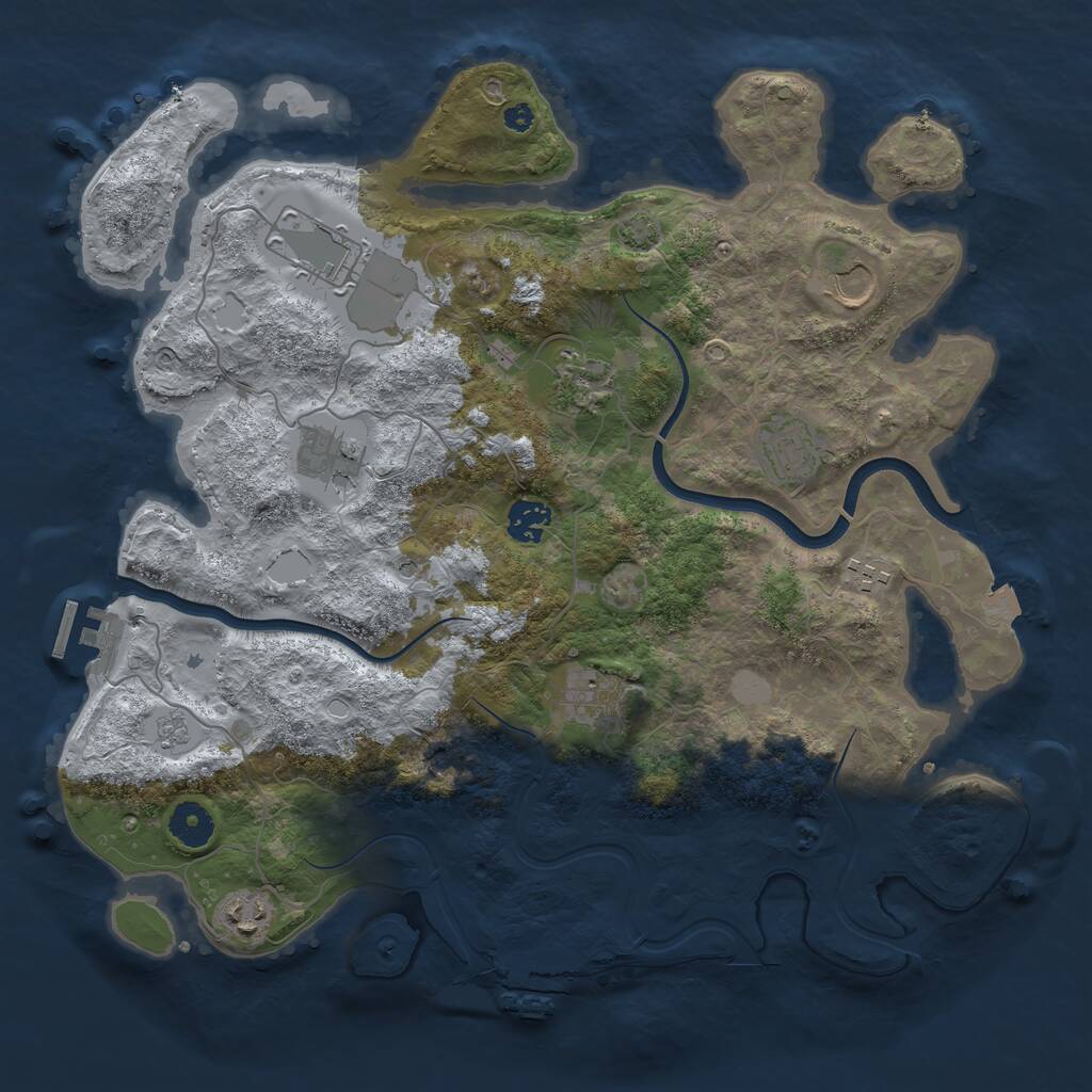 Rust Map: Procedural Map, Size: 3750, Seed: 631672052, 15 Monuments