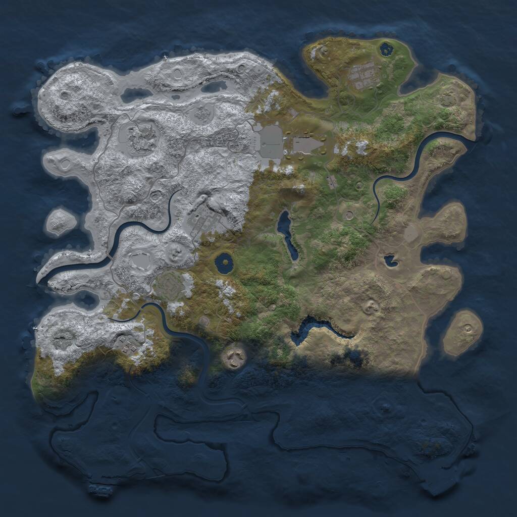 Rust Map: Procedural Map, Size: 4000, Seed: 510382409, 13 Monuments