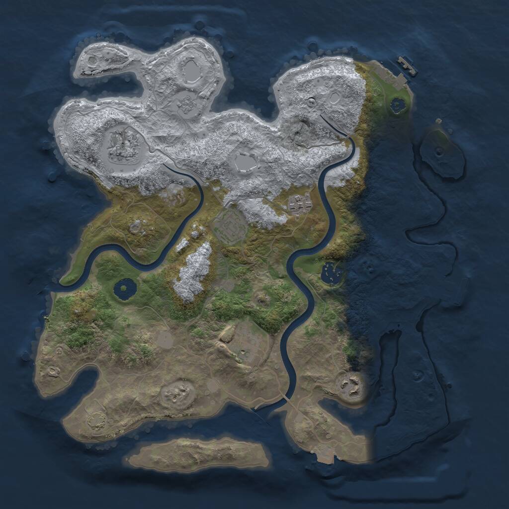 Rust Map: Procedural Map, Size: 3500, Seed: 1580687799, 11 Monuments