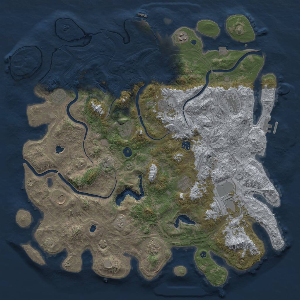 Rust Map: Procedural Map, Size: 4800, Seed: 712723410, 17 Monuments
