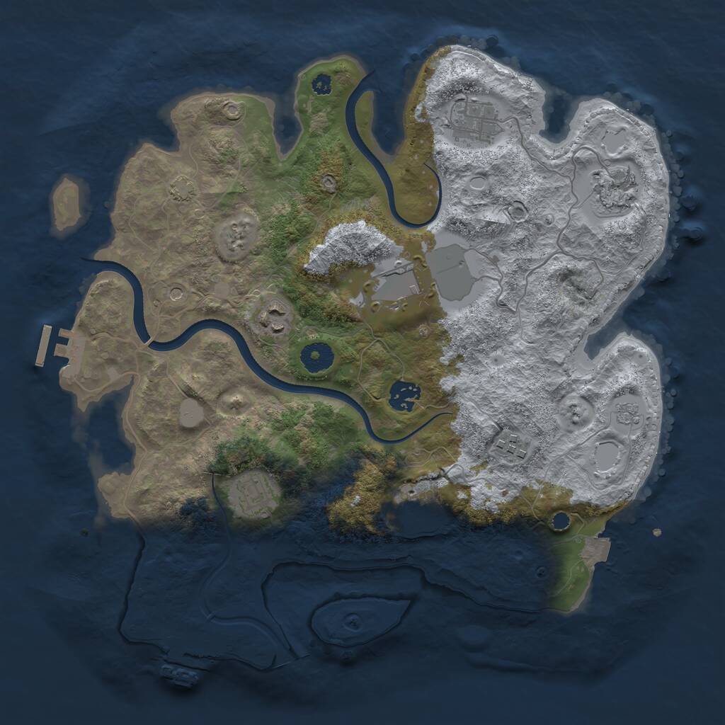 Rust Map: Procedural Map, Size: 3500, Seed: 479706891, 14 Monuments