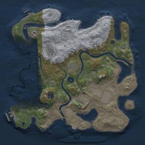 Thumbnail Rust Map: Procedural Map, Size: 3500, Seed: 2086841041, 14 Monuments